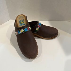 Handpainted Tessa Clogs Mules Wooden Women 9 40